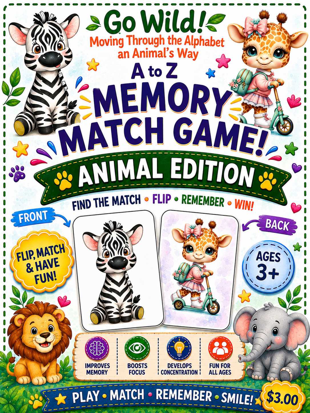Go Wild! Memory Match Game