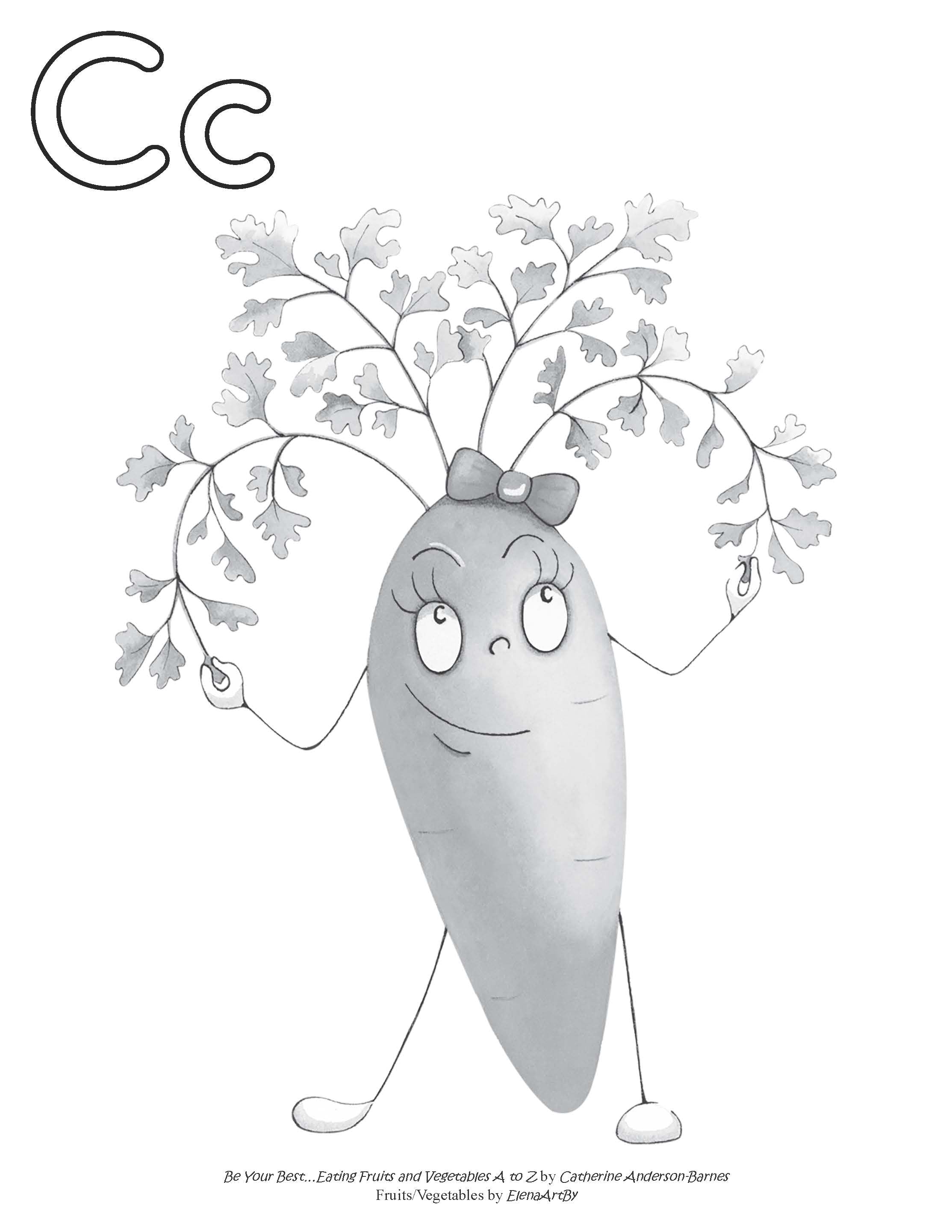 Fruits and Vegetables A to Z Coloring Pages – Charming interActive Books